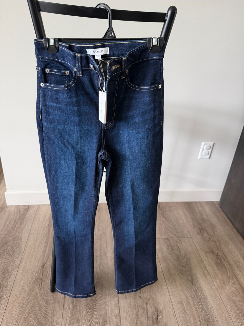 SPANX Straight-Leg Dark Indigo Jeans